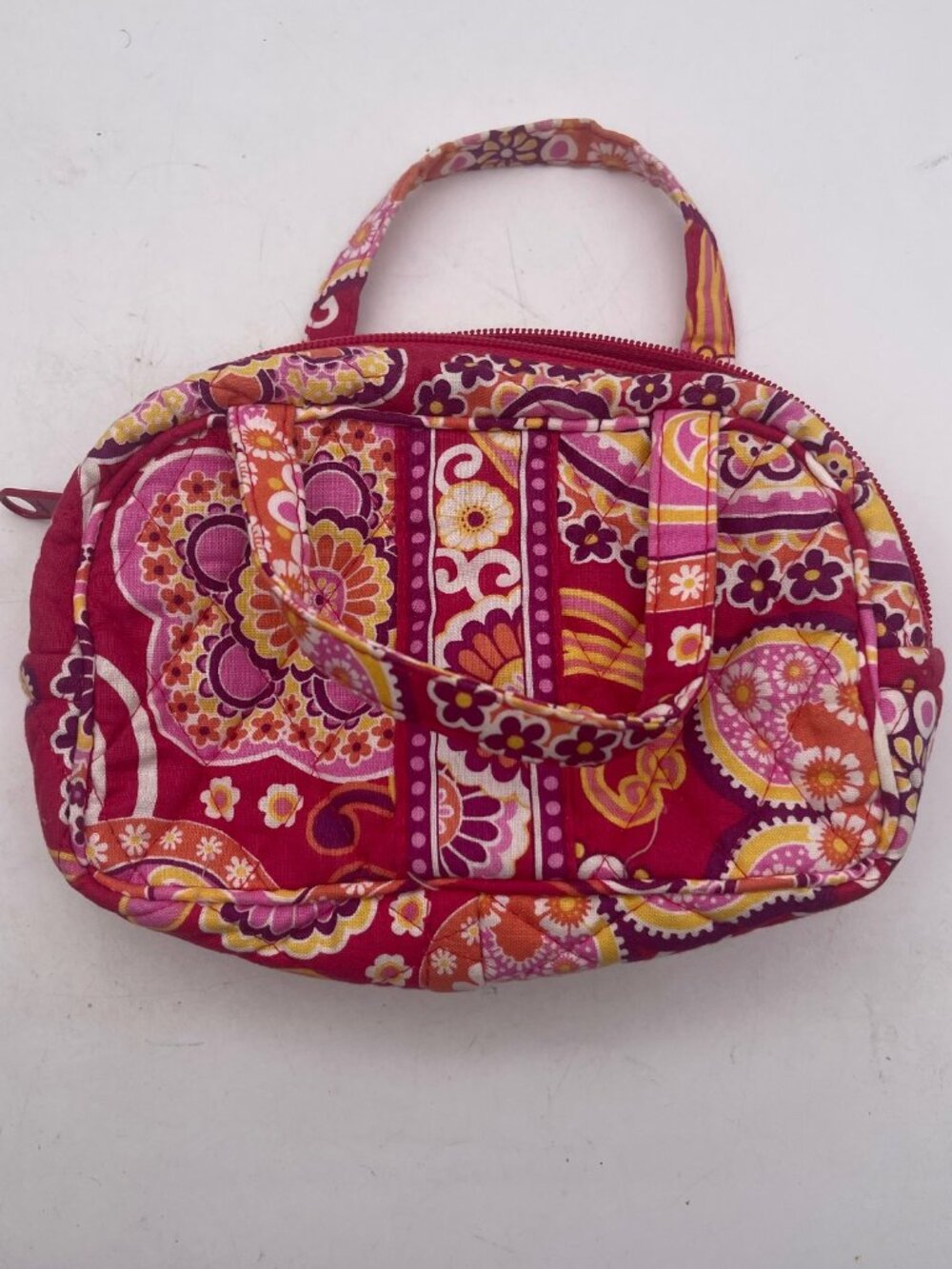 Vera Bradley Raspberry Fizz Mini Handbag Quilted Floral Paisley Y2K Purse T22
